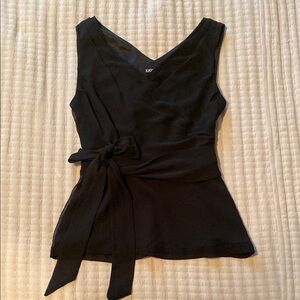 Express - Women’s Black Wrap Tie Front Blouse, Size XS